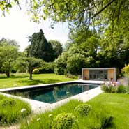 Contemporary Garden Design with Swimming Pool Berkshire