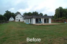 Large garden design with gazebo - before