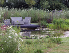 large garden with wildlife pond Berkshire