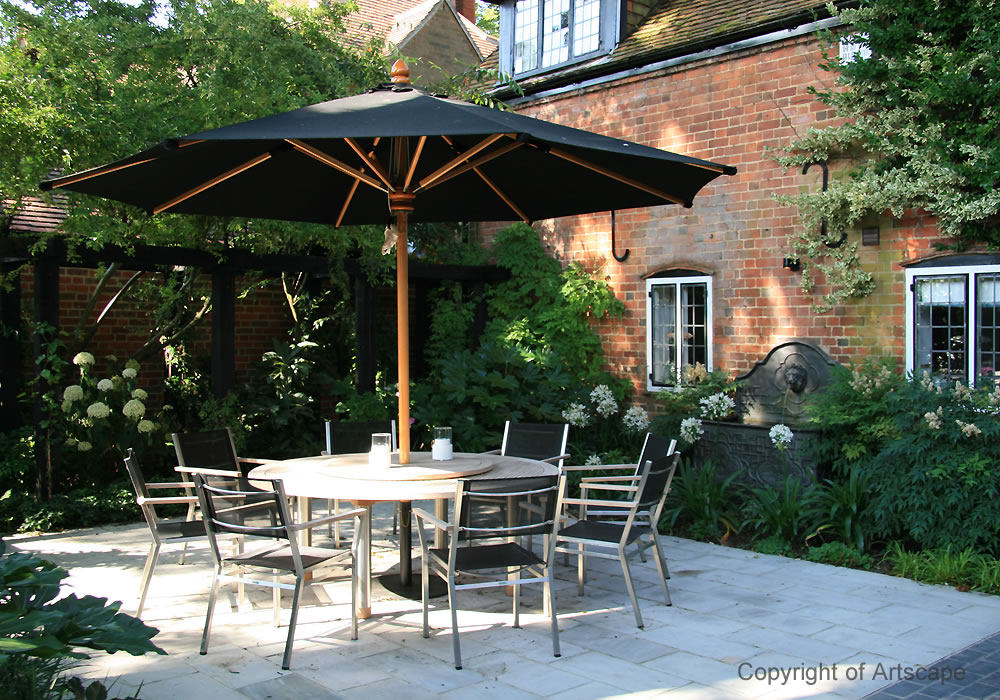 Garden design for a shaded outdoor terrace