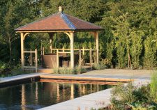 dark, natural style swimming pool